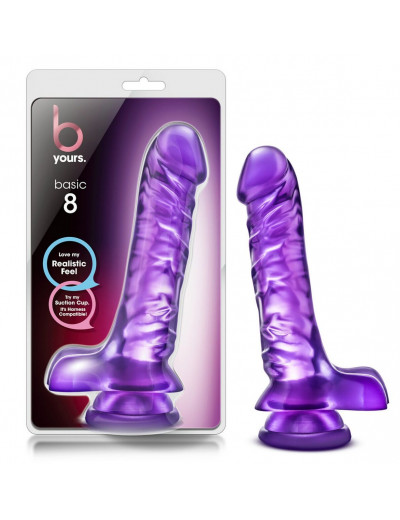 Фиолетовый фаллоимитатор Basic 8 - 22,86 см.