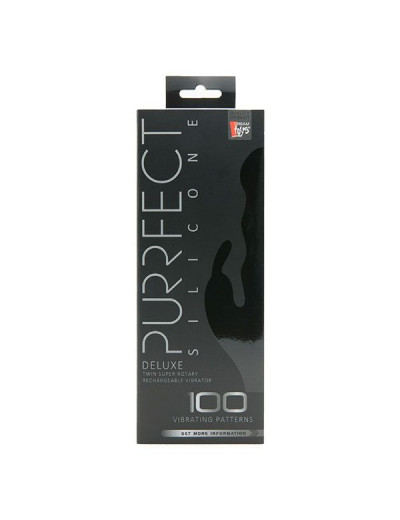 Фиолетовый вибратор с клиторальным стимулятором PURRFECT SILICONE DELUXE RABBIT 100FNCT - 20 см.