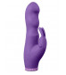 Фиолетовый вибратор с клиторальным стимулятором PURRFECT SILICONE DELUXE RABBIT 100FNCT - 20 см.