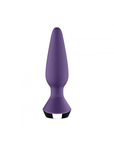 Фиолетовая анальная пробка с вибрацией Satisfyer Plug-ilicious 1 - 13,5 см.