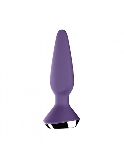 Фиолетовая анальная пробка с вибрацией Satisfyer Plug-ilicious 1 - 13,5 см.