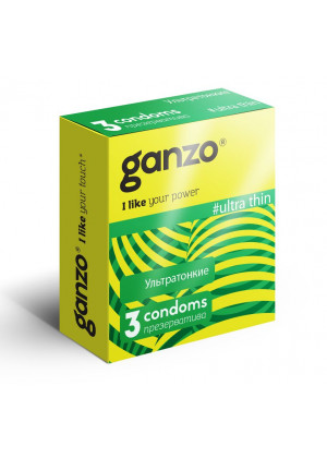 Ультратонкие презервативы Ganzo Ultra thin - 3 шт.