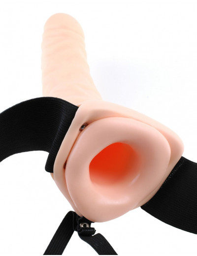 Полый страпон 8  Hollow Strap-On телесного цвета - 19 см.
