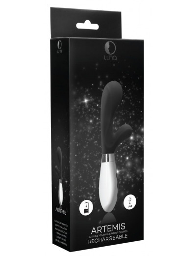 Черный вибратор-кролик Artemis - 21 см.
