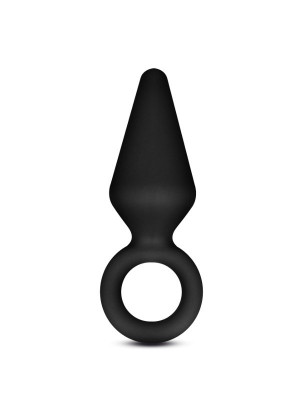 Черная анальная пробка Silicone Loop Plug Small - 7,6 см.