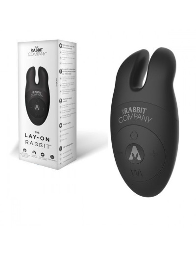 Черный вибростимулятор с ушками The Lay-on Rabbit