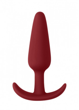 Красная анальная пробка для ношения Slim Butt Plug - 8,3 см.