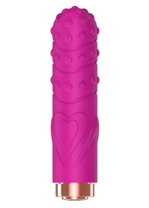 Ярко-розовая рельефная вибропуля Je Taime Silky Touch Vibrator - 9,4 см.