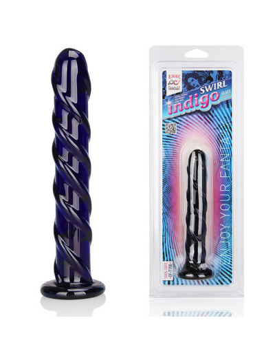 Фаллоимитатор цвета индиго Swirl Indigo - 17 см.
