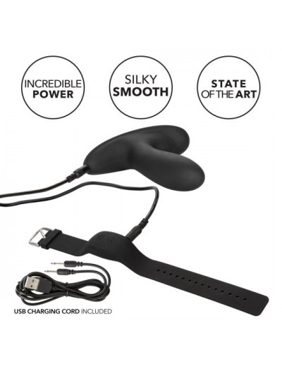 Черный массажер простаты с пультом-браслетом Eclipse Wristband Remote Pulsing Probe - 11,5 см.
