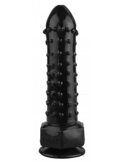 Черный фаллоимитатор с шипиками - 21,5 см.