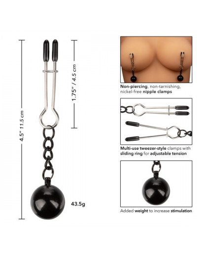 Утяжеленные зажимы-прищепки для сосков Nipple Grips Weighted Tweezer Nipple Clamps