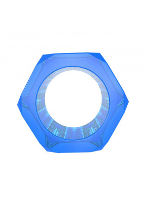 Синее эрекционное кольцо-шестигранник Nust Bolts Cock Ring