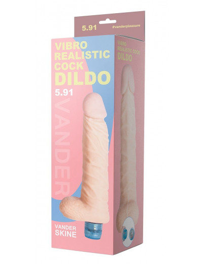 Телесный вибромассажёр Vibro Realistic Cock Dildo - 18 см.