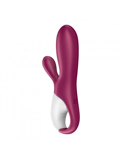 Малиновый вибратор-кролик Hot Bunny с функцией нагрева - 17,5 см.