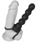 Черная вибронасадка для двойного проникновения Rock Balled Double Prober - 16 см.