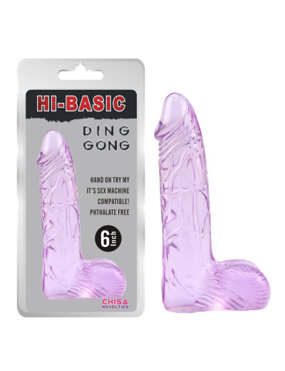 Фиолетовый фаллоимитатор Ding Dong 6  - 15,2 см.