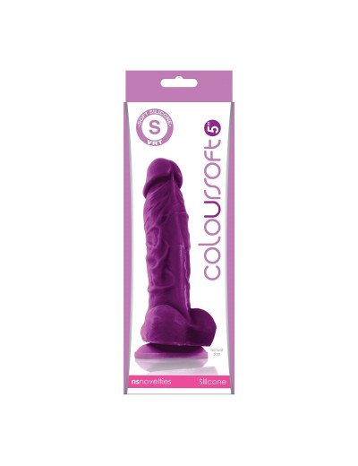 Фиолетовый фаллоимитатор на присоске ColourSoft 5  Soft Dildo - 17,8 см.