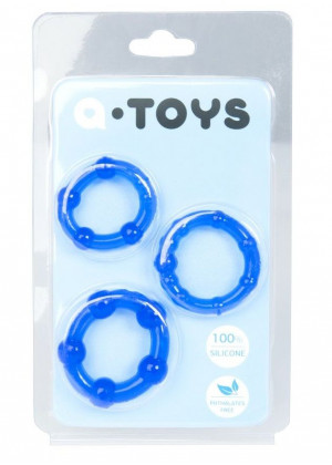 Набор из 3 синих эрекционных колец A-toys