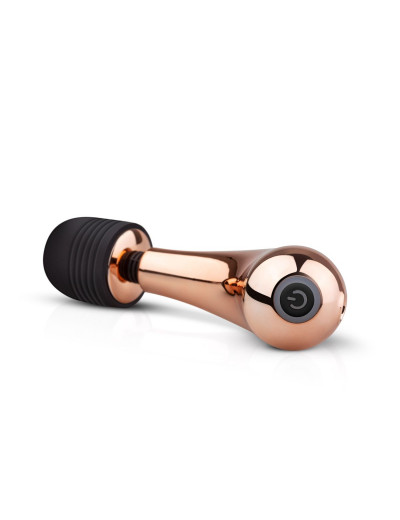 Золотисто-черный мини-вибратор Mini Curve Massager - 13 см.