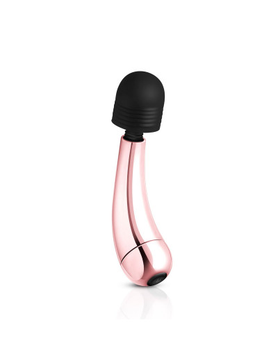 Золотисто-черный мини-вибратор Mini Curve Massager - 13 см.