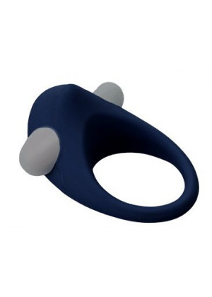 Гладкое синее эрекционное виброкольцо STIMU RING