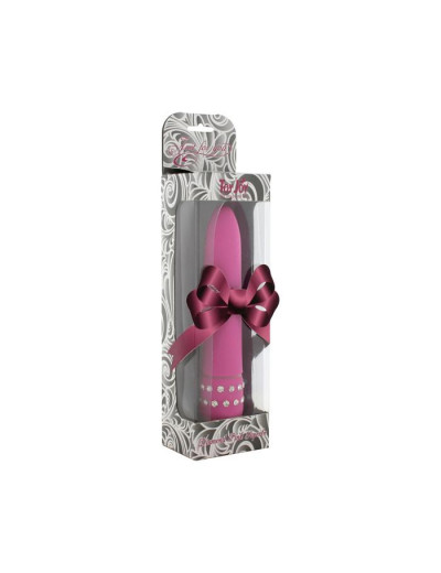 Розовый мультискоростной вибратор DIAMOND PINK SUPERBE VIBE - 15 см.