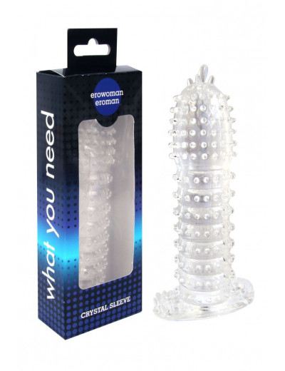 Закрытая прозрачная насадка Crystal sleeve - 12 см.