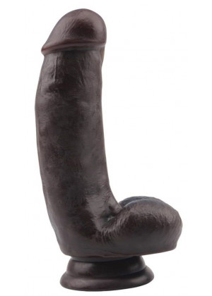 Коричневый фаллоимитатор DUAL DENSITY DILDO на присоске - 17 см.