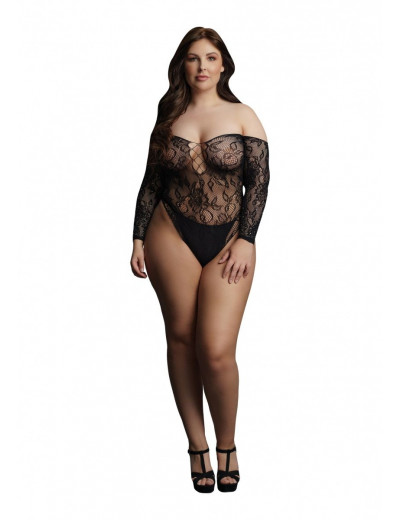 Эффектное боди Wonder Rhinestone Bodysuit с длинным рукавом