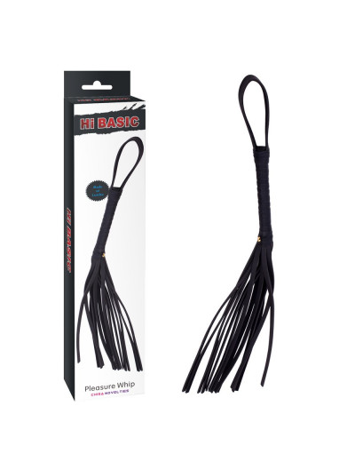 Чёрная кожаная плеть Pleasure Whip - 72 см.