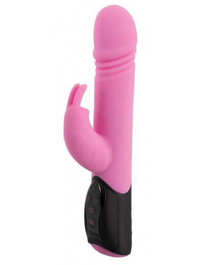 Розовый вибратор-кролик Thrusting Rabbit - 25 см.
