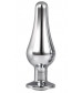 Серебристая анальная пробка с кристаллом Silver Pleasure Plug S - 9 см.