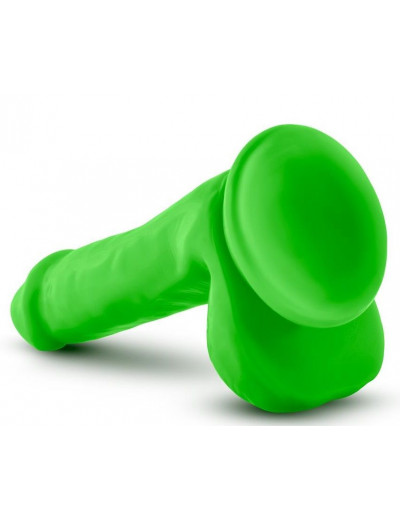 Зеленый фаллоимитатор 6 Inch Silicone Dual Density Cock with Balls - 15,24 см.