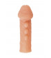 Телесная закрытая насадка с шишечками Cock Sleeve 008 Size M - 15,6 см.