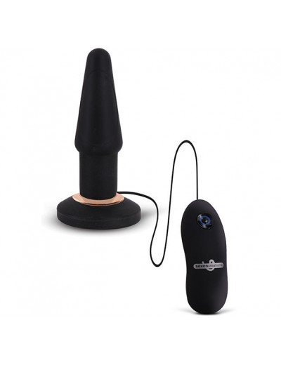 Чёрная анальная вибровтулка APEX BUTT PLUG LARGE BLACK - 15 см.
