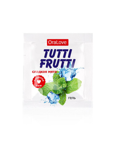 Пробник гель-смазки Tutti-frutti со вкусом мяты - 4 гр.