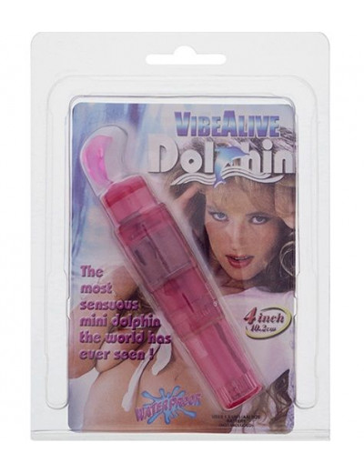 Розовая виброракета VIBE ALIVE DOLPHIN MINI MASSAGER