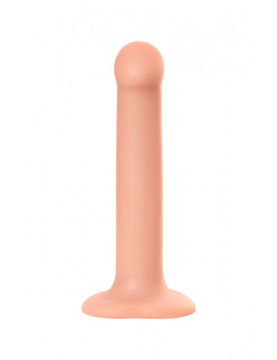 Телесный фаллос на присоске Silicone Bendable Dildo M - 18 см.