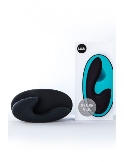 Нереалистичный вибратор Sense Max с клиторальным отростком - 16 см.
