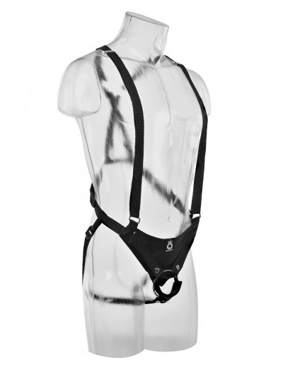 Страпон-система с телесной насадкой 11  Hollow Strap-On Suspender System - 28 см.