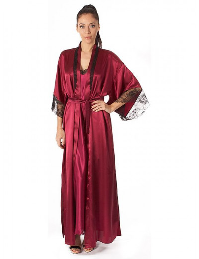 Роскошный длинный халат из искусственного шелка