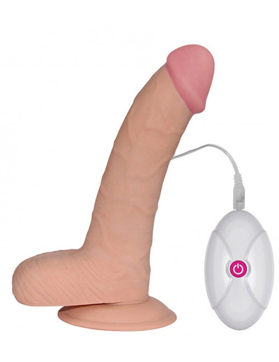 Телесный вибромассажер-реалистик Ultra Soft Dude 8.8 - 20 см.