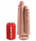 Телесный сдвоенный фаллоимитатор 9  Two Cocks One Hole - 25,4 см.