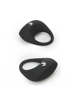 Чёрное эрекционное кольцо LIT-UP SILICONE STIMU RING 7