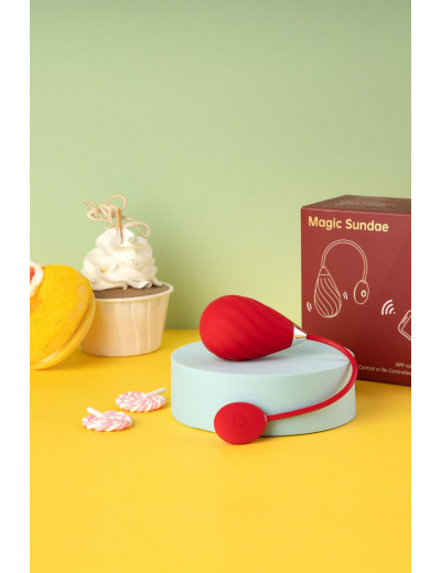 Красное виброяйцо Magic Motion Sundae