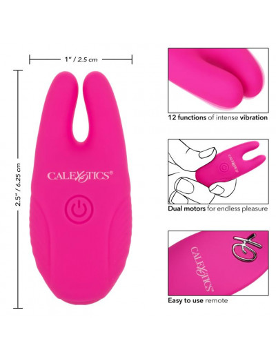 Розовые зажимы для сосков с дистанционным управлением Silicone Remote Nipple Clamps