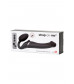 Черный безремневой вибрострапон Silicone Bendable Strap-On M