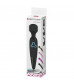 Черный жезловый вибромассажер с ребристой головкой Body Wand - 25 см.