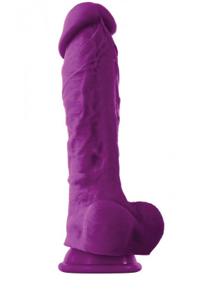 Фиолетовый фаллоимитатор на присоске ColourSoft  8  Soft Dildo - 23,5 см.